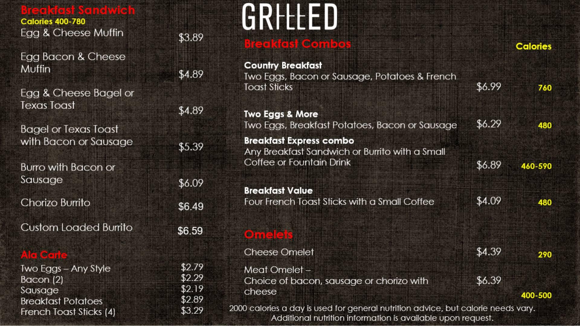 Breakfast Menu