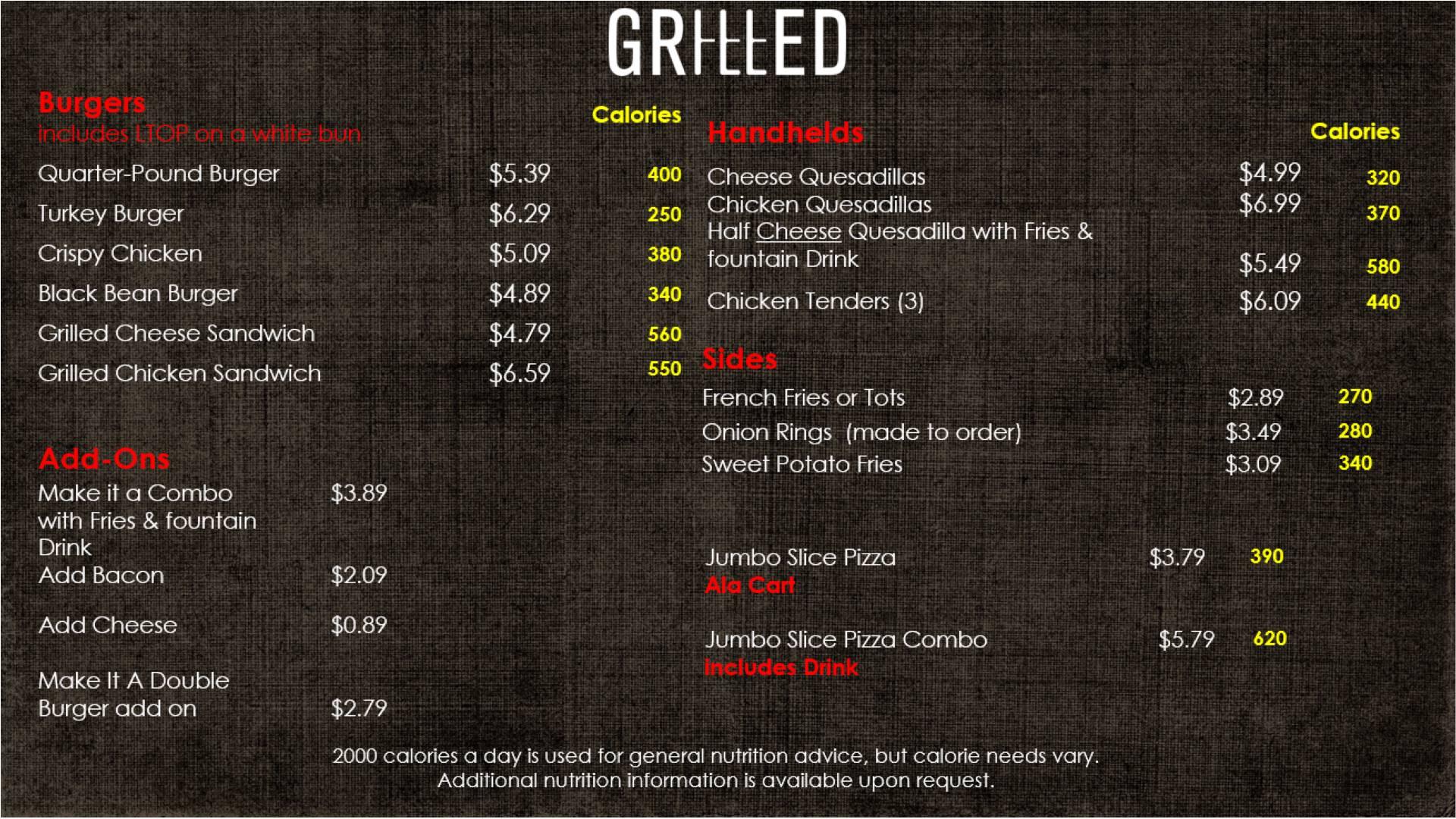 Lunch Menu